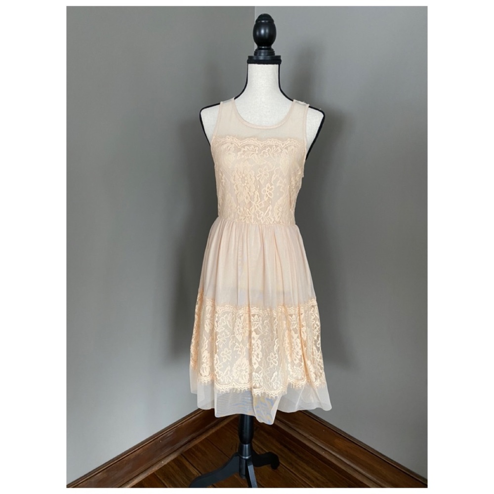 Forever 21 Mini Lacey Ivory/Cream  Dress